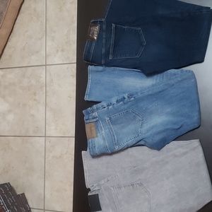 3- Express Jeans, great condition used once/twice, 32x32 dark blue,blue, grey